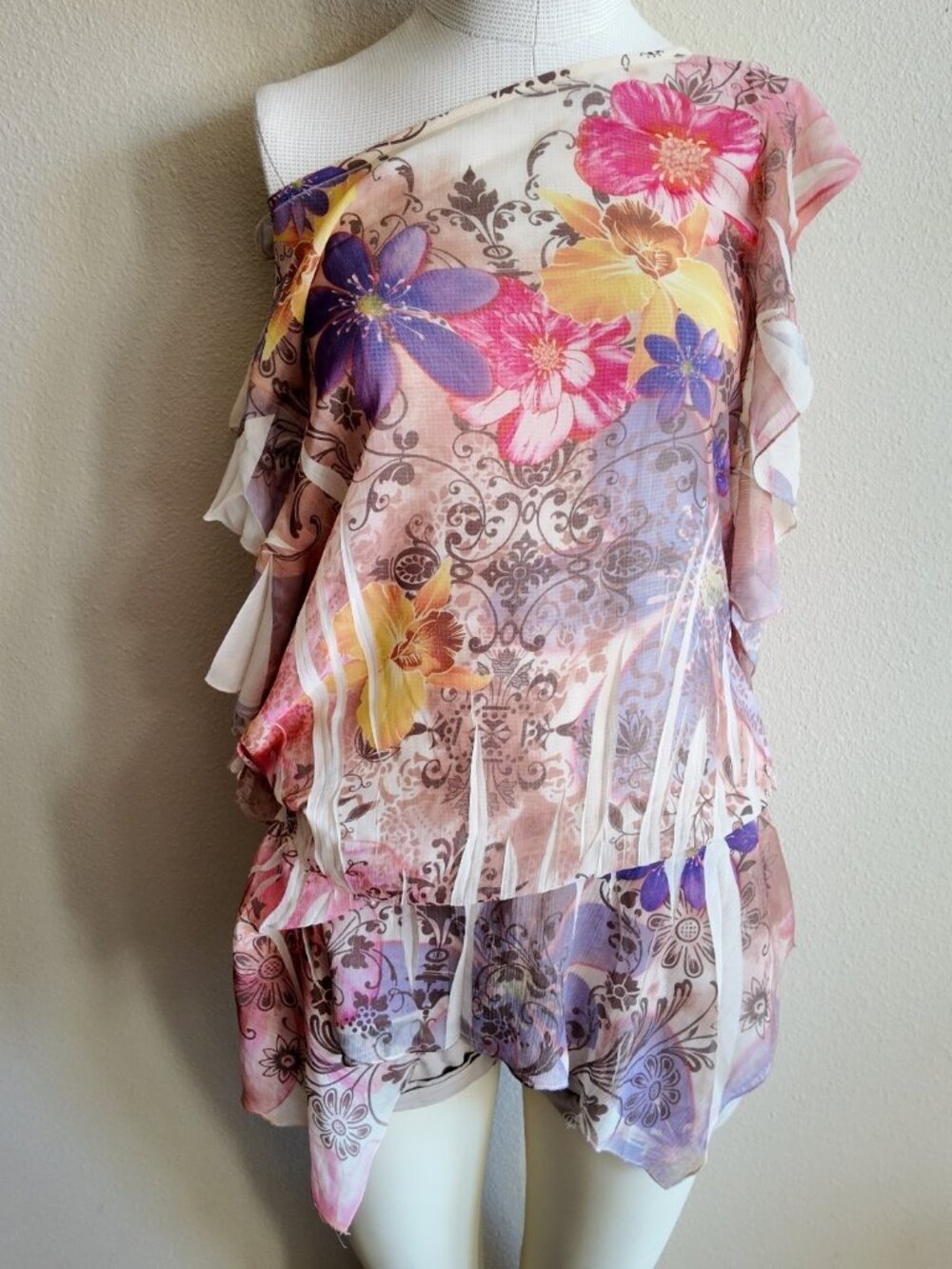 y2k top women's butterfly print fairycore vibes by sugar tart size L